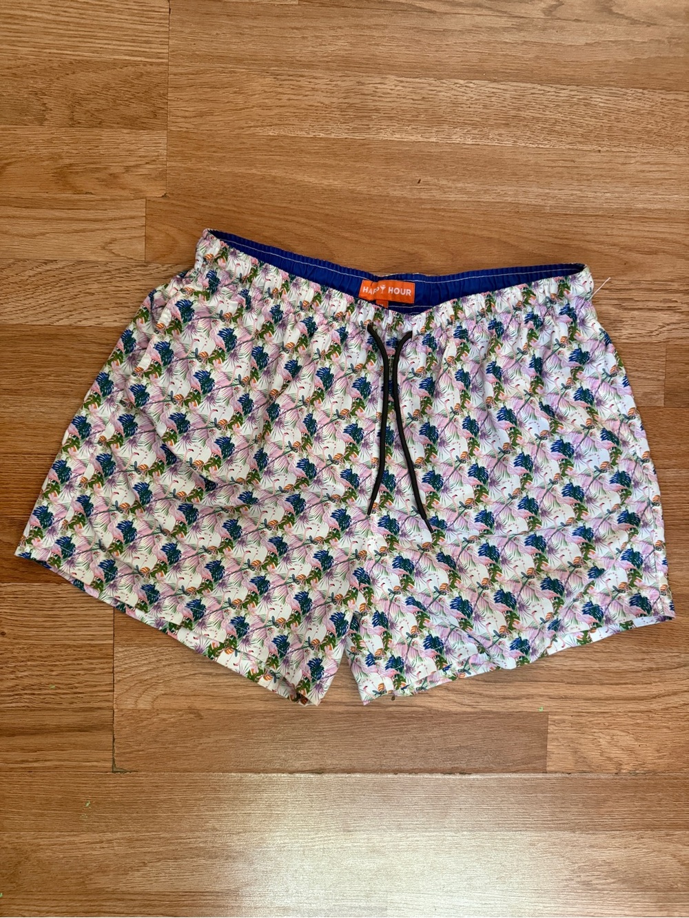 Happy Hour Tropical Flamingos Shorts Size XL